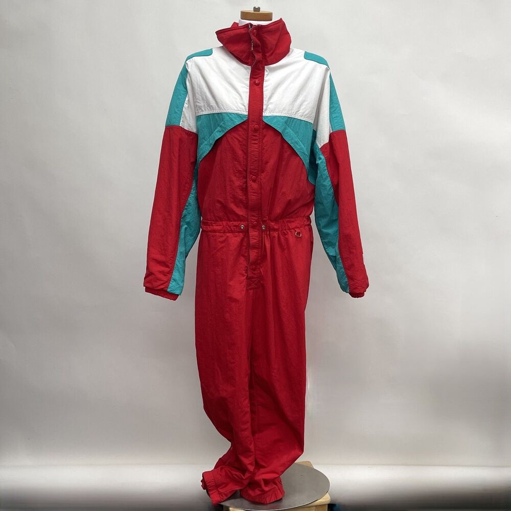 Alpine Designs Snow Suit Ski Jacket‎ Red White Teal Green Large Gore-Tex Uni-sex